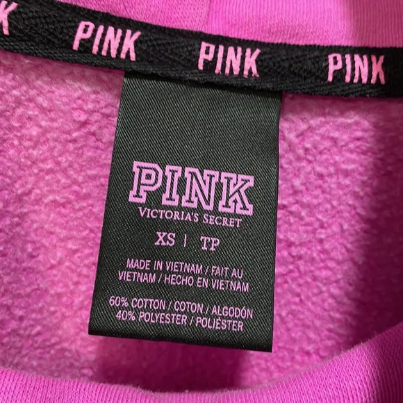 Victoria Secrets Pink Woman’s Hot Pink Sweatshirt With A Mock Turtleneck - Picture 6 of 9